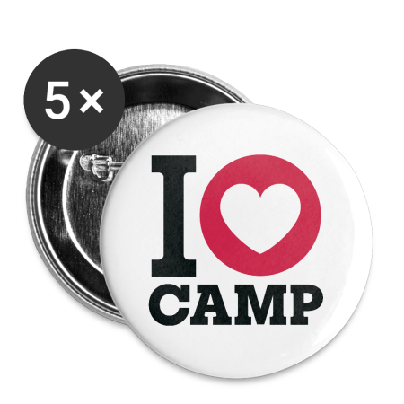 I Heart Camp Buttons large 2.2'' (5-pack)